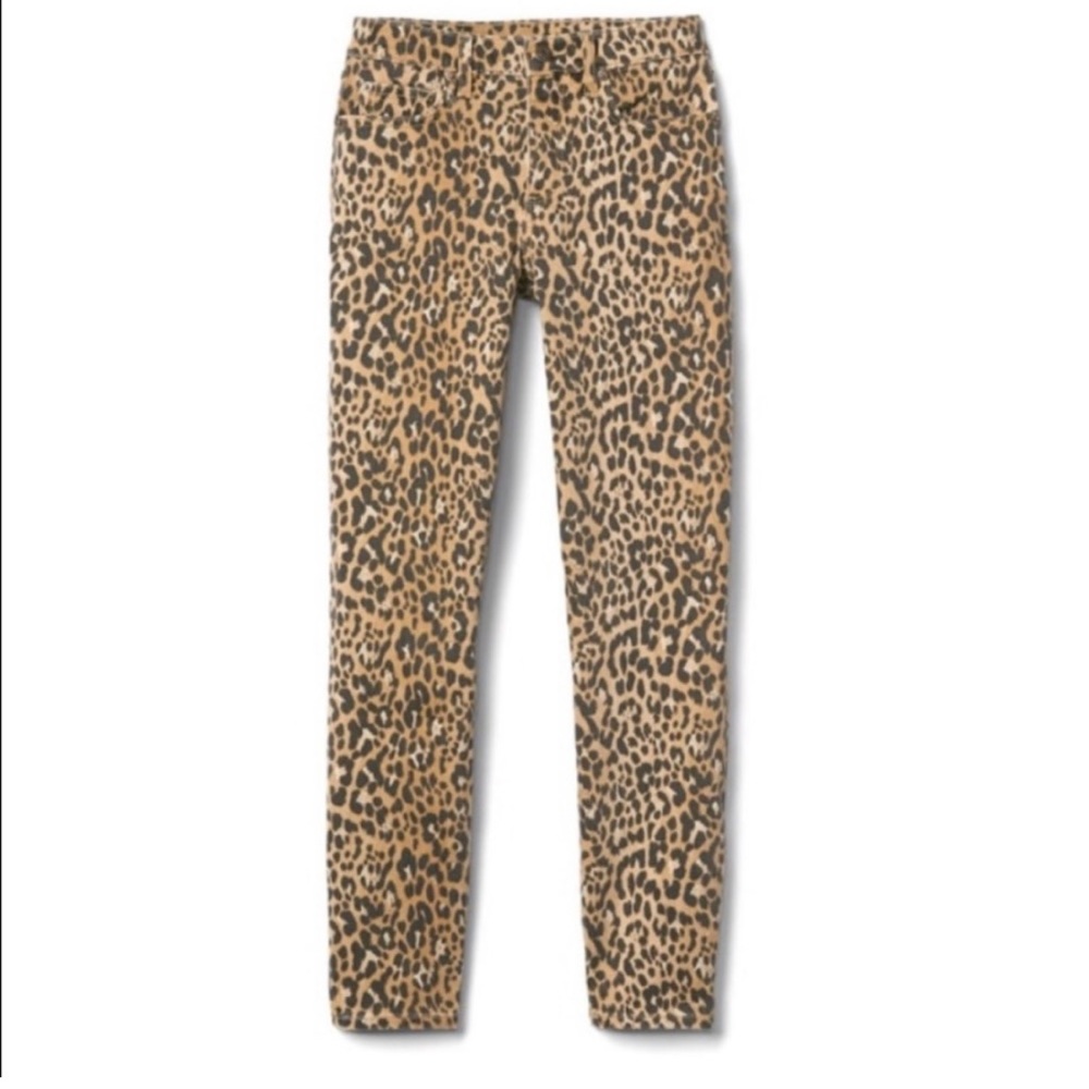 GAP leopard cheetah, true skinny ankle jeans 24
